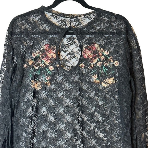 Free People Fast Forward Sheer Tunic Coverup Floral Embroidered Lace - Picture 11 of 13